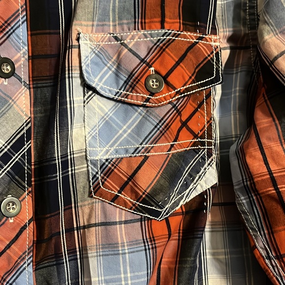 Colourful plaid Y2K long sleeve button down shirt. B8 - Picture 2 of 5